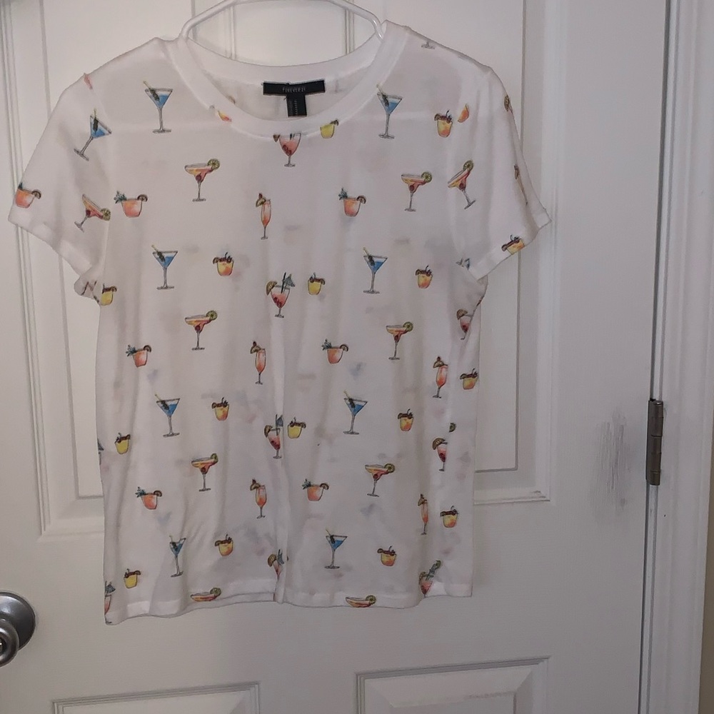 Forever 21 Graphic T with drinks